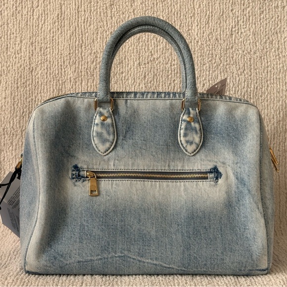 Coach Rowan Large Satchel Bag In Loved Denim - Picture 3 of 7